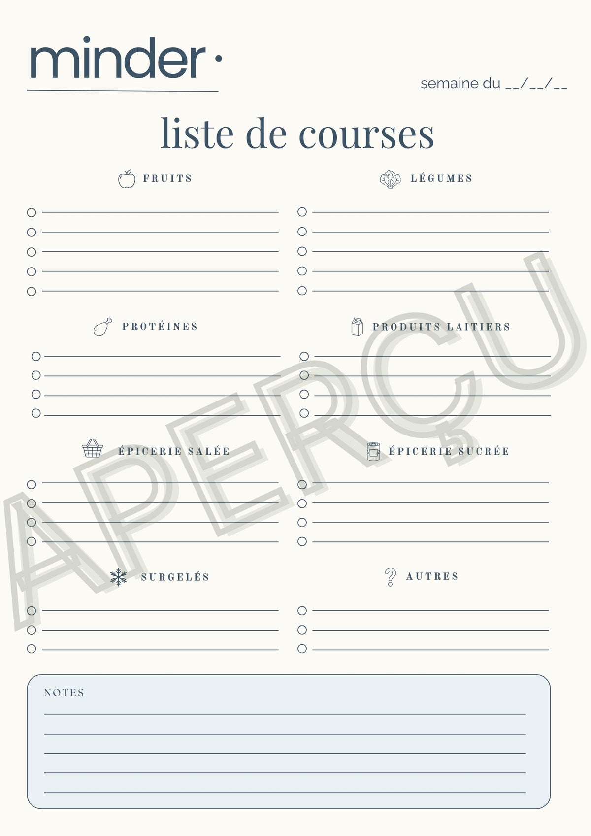 Gestion de l'alimentation - Les Templates Indispensables | Minder