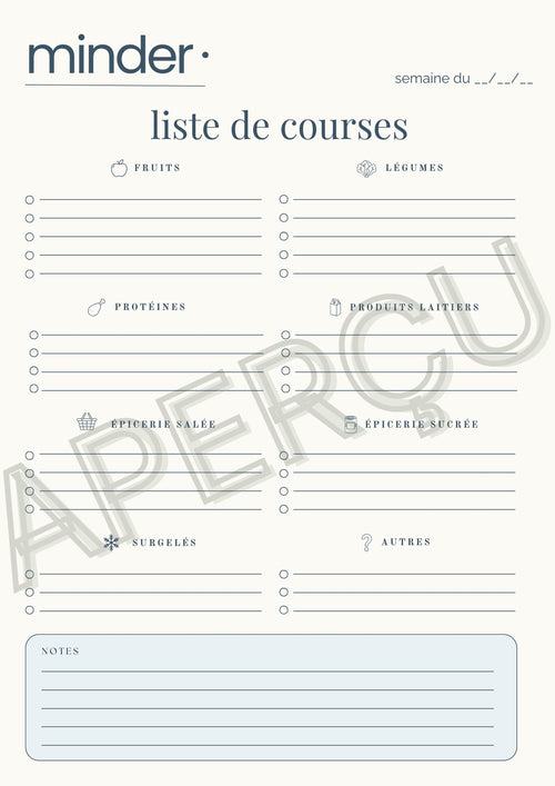 Gestion de l'alimentation - Les Templates Indispensables | Minder